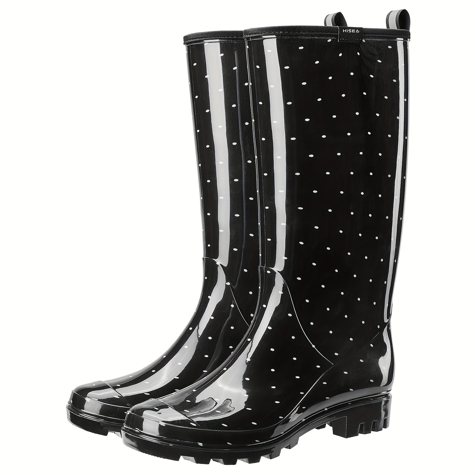 

Hisea Women's Rain Boots Waterproof Garden Shoes Colorful Printed Knee High Rubber Boots Anti-slipping Rainboots For Ladies With Comfort Insole Tall Wellington Rain Shoes