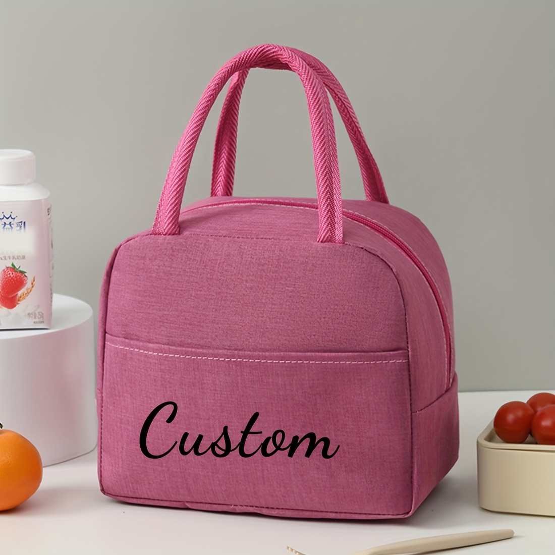 TEMU Sac à lunch personnalisé, Sac à lunch portable, Sac de rangement pour boîte à lunch pour employés de bureau et écoliers, Nom personnalisé en