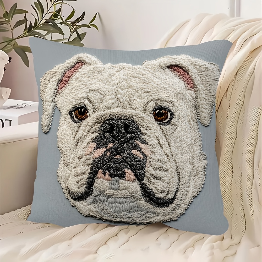 

Super Soft Short Plush 18x18 Inch Throw Pillow Cover, Double-sided English , Embroidery , Zip Closure, Room Decor - Polyester, Hand Wash Only (no Insert)