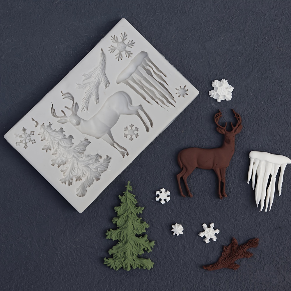 

Christmas Silicone Chocolate Molds - Bpa Free, Reindeer, Christmas Tree, Snowflake, Icicle Designs For Fondant, Candy, Clay Crafting