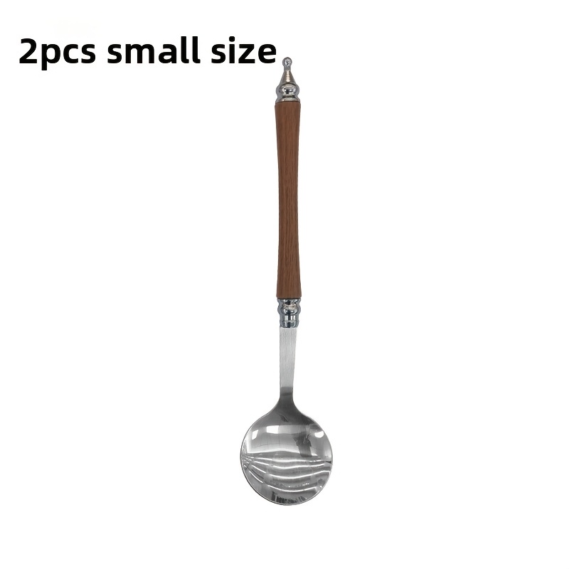 TEMU 2pcs Stainless Steel Spoon Internet Celebrity Luxury Soup Western Spoon Dry Rice Spoon Pasta Spoon Dessert