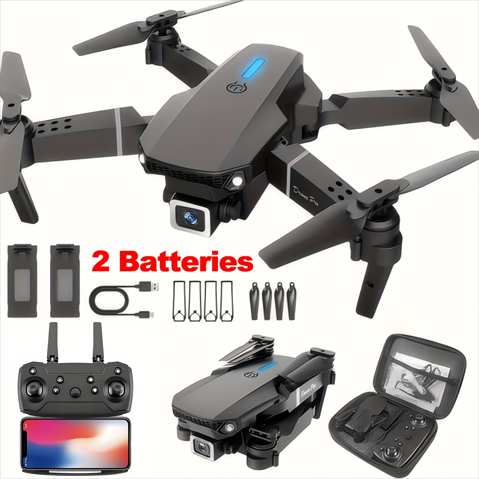 

Rc Drone With Dual Cameras, 2 Batteries, Foldable Rc Drone, Brushless Motors, Positioning, Smart , Indoor And Outdoor Discount Drones, Beginner Christmas, Thanksgiving Gifts