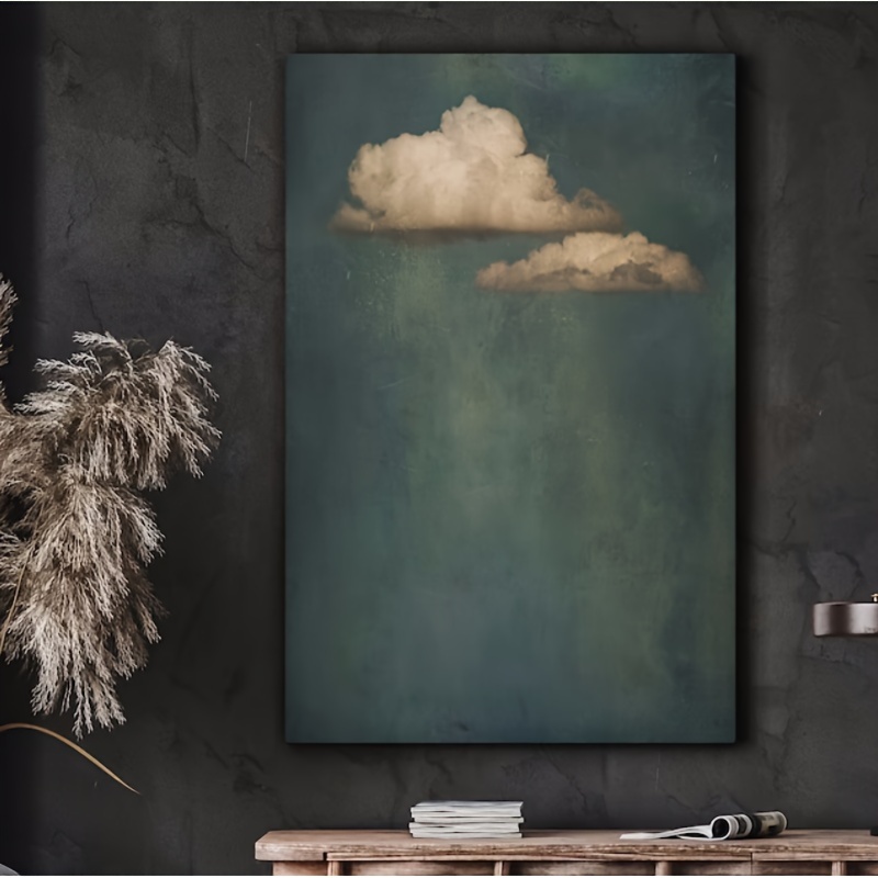 

1pc Vintage Clouds Wall Canvas Prints Cloudy Sky Gallery Art Minimalist Art For Hallway Bedroom Decor (no Frame)