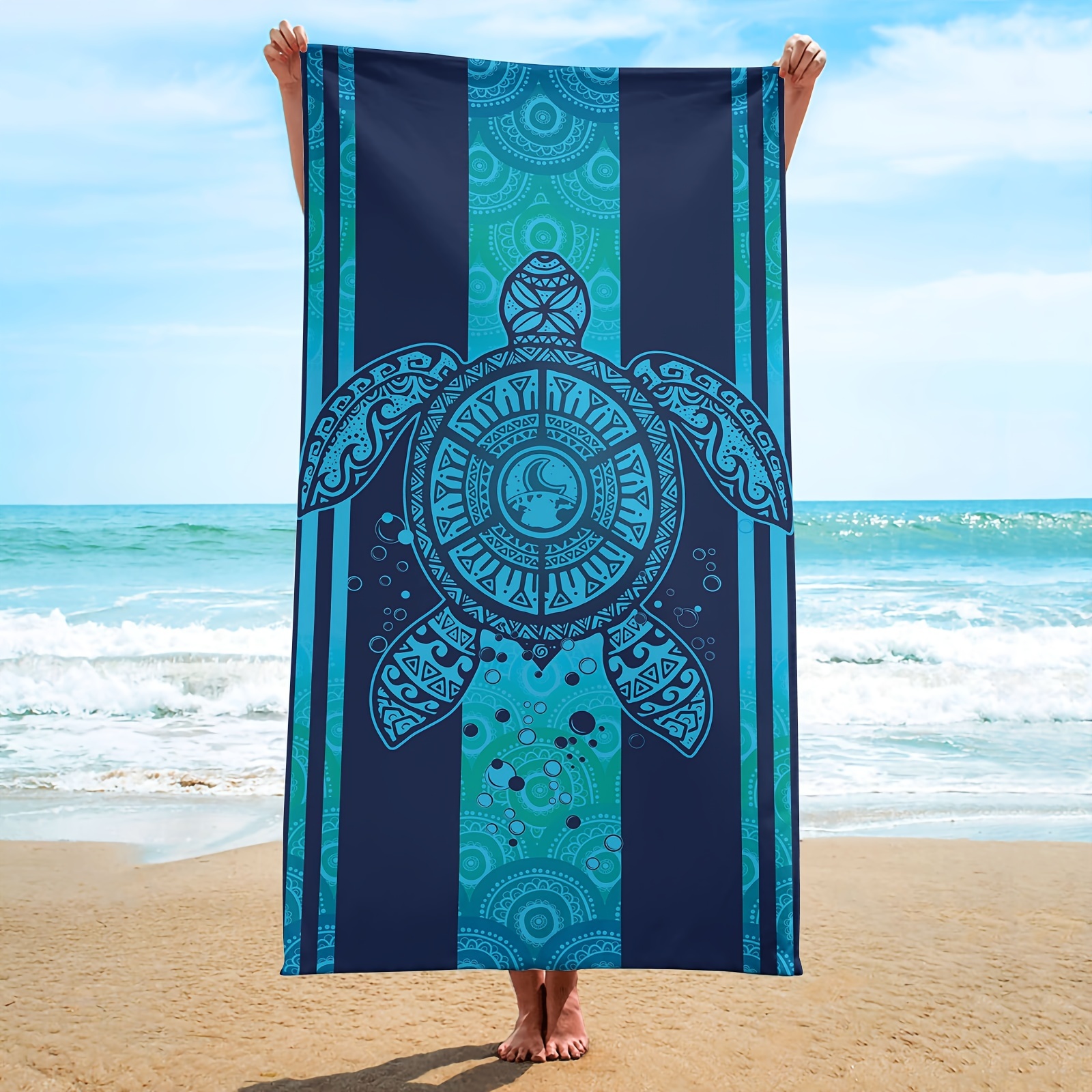 Blue Tropical Printed Swimsuit Beach Towel Cover - Temu