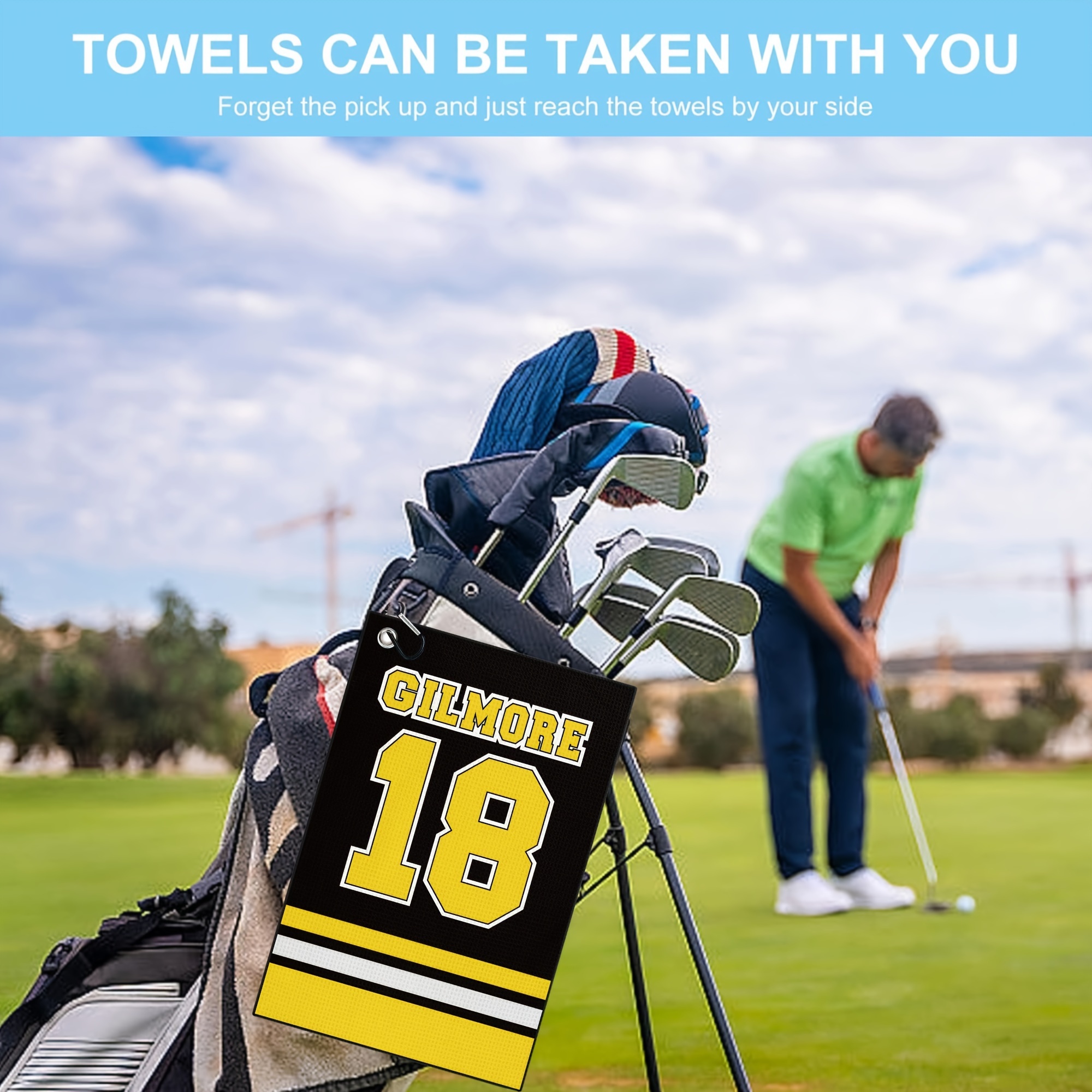 Funny Golf Towel with Jimmie *-Inspired Number 18 Jersey Design  Gilmore-Themed Name Golf Course Accessory for Men Women, Golf Gift  for Dad,