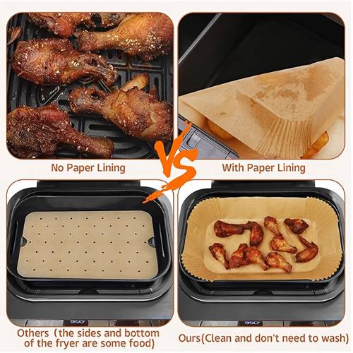 50pcs air fryer disposable parchment papers rectangular suitable for air fryer convenient for cleaning great for holiday parties