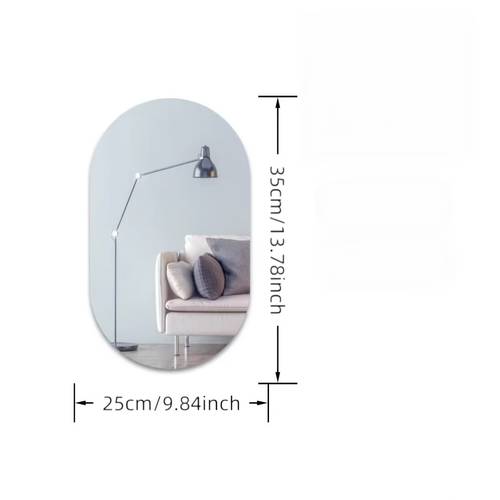 item picture high definition no drill self frameless acrylic oval mirror modern minimalist bathroom and vanity mirror