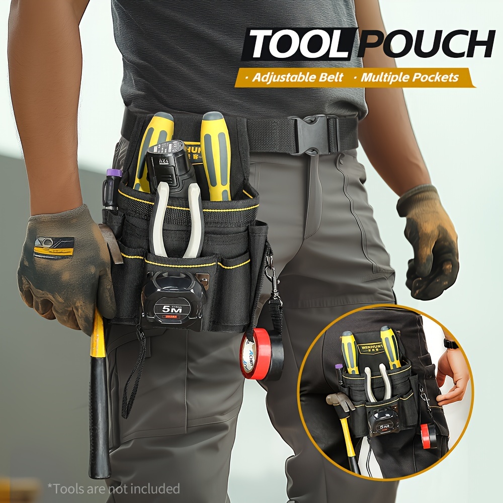 

Tool Belt Set, Includes Small Tool Pouch, Electrician And Carpenter Tool Pouch With Belt Clip, And Garden Tool Pouch For Men, Tool Belts, Tools Bag, Tool Pouches