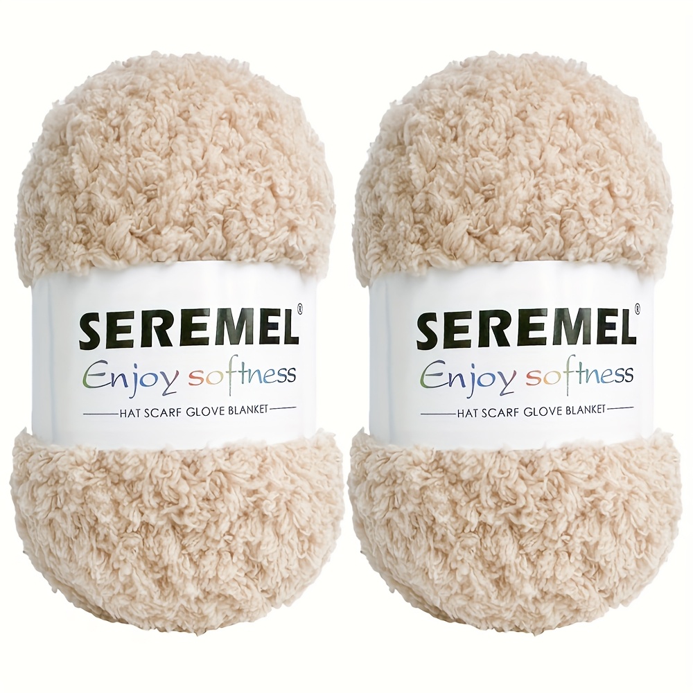 TEMU 2 de 100G de fil de velours doux pour tricot, crochet, couture, pull, couverture, sac, chapeau, artisanat, longueur 80 yards, 50G/