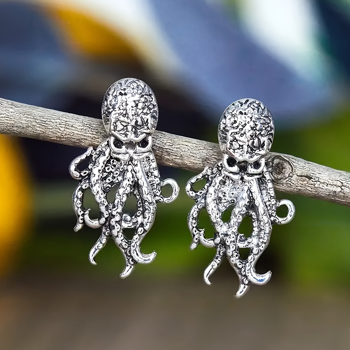 Image of A Pair Of Sweet And Cute Ocean-themed Front-and-back Octopus Earrings For Women, Suitable For Holidays, Birthdays, Dates, Dances, Parties, Vacations, Shopping, And Daily Commuting Accessories