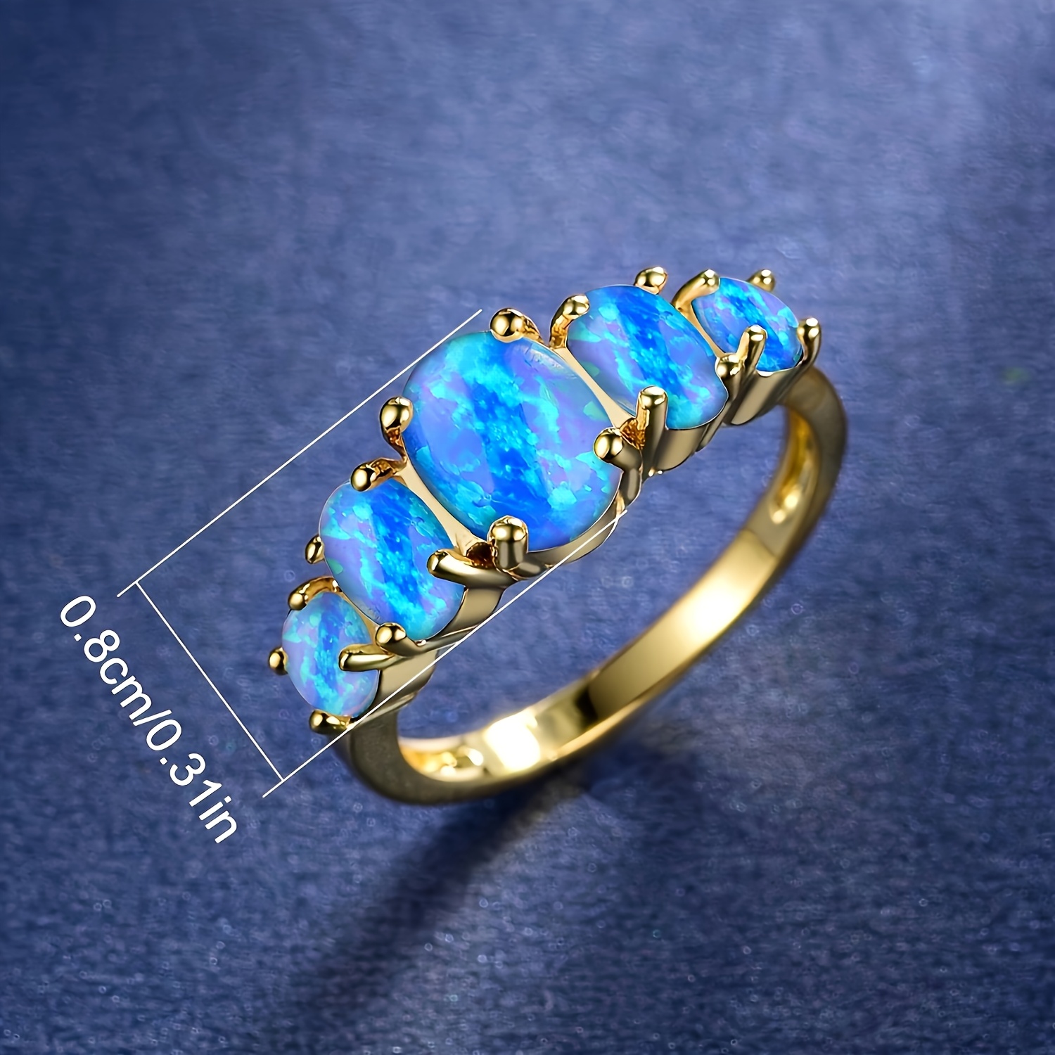 18K Golden Plated Opal Ring for Women