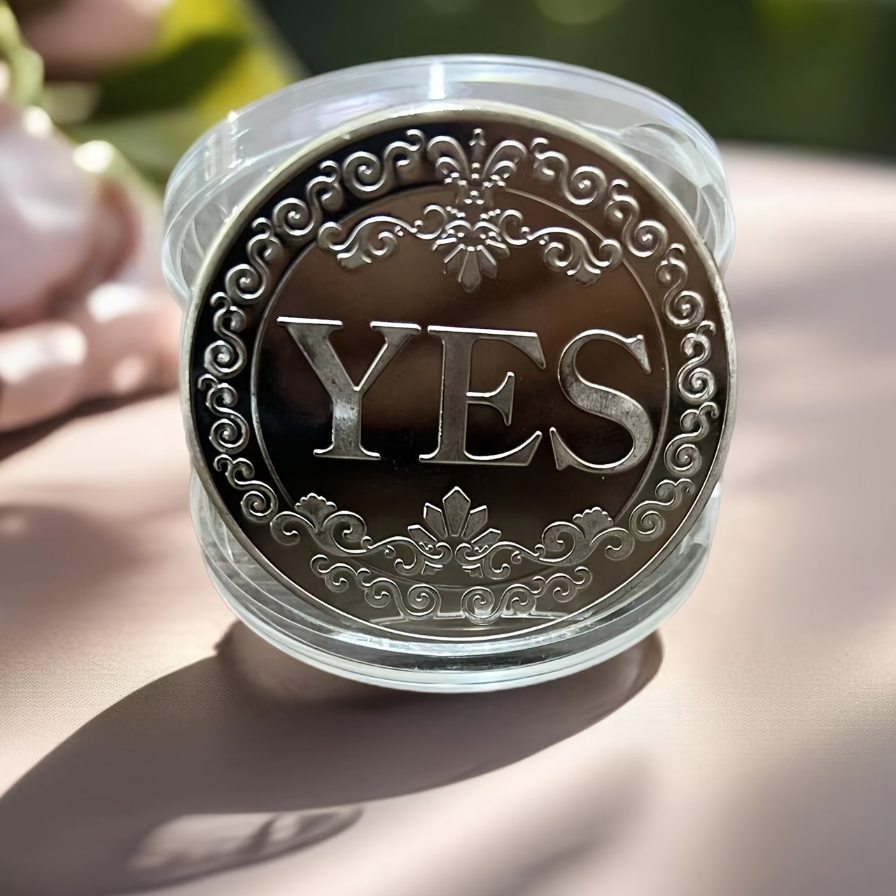 

Vintage Style Making Coin, Dual-sided Collectible Metal Souvenir Plate, Round "yes" Or "no" Flip Token, Unique Gift Idea, Decor And Holiday Gifts For Christmas And Halloween