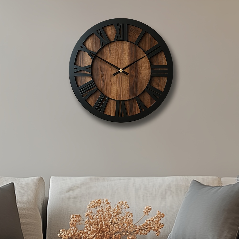 Decorative Vintage Wooden Wall Clock - Silent Artistic Home Decor