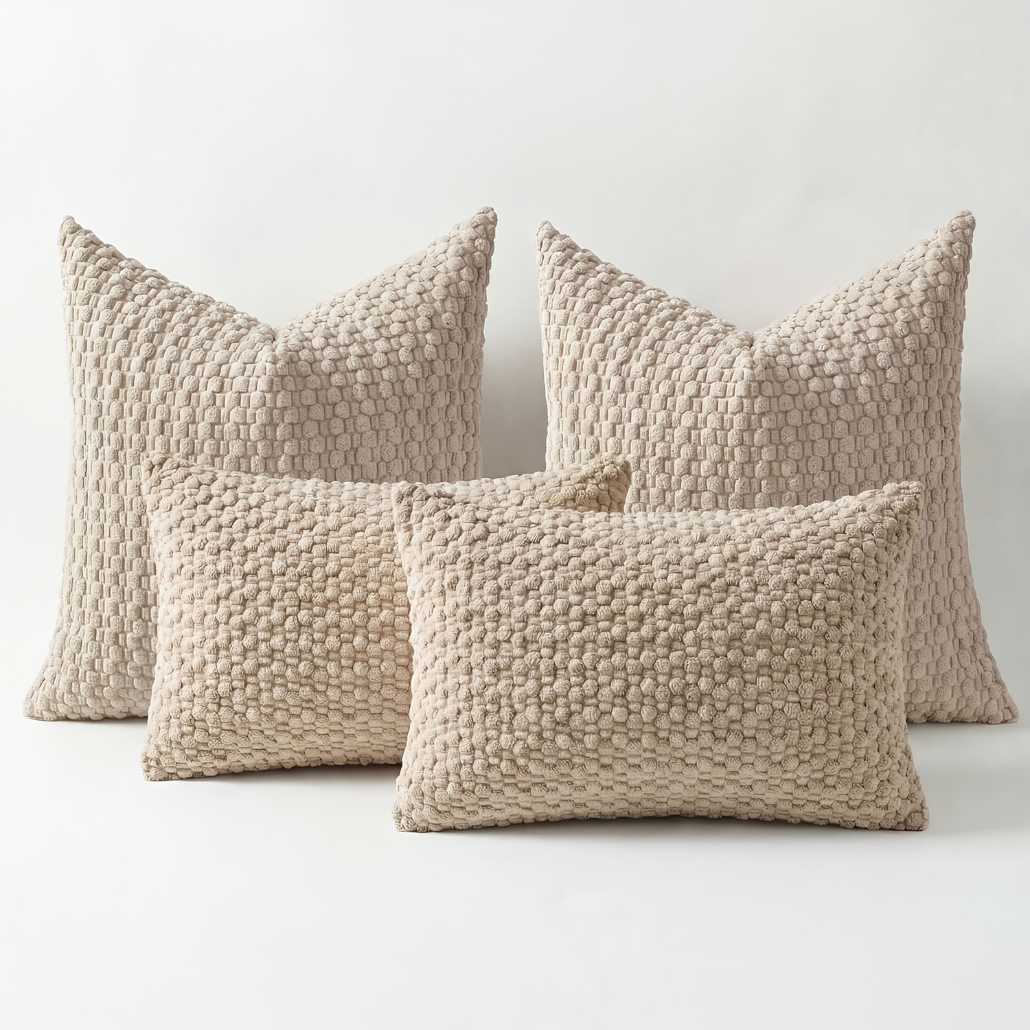 E-shop 4er-Set, weiche gestreifte Kissenbezüge aus Cord, moderne luxuriöse dekorative Kissenhüllen für Couch, Bett, Wohnzimmer, 18in*18in & 12in*20in,