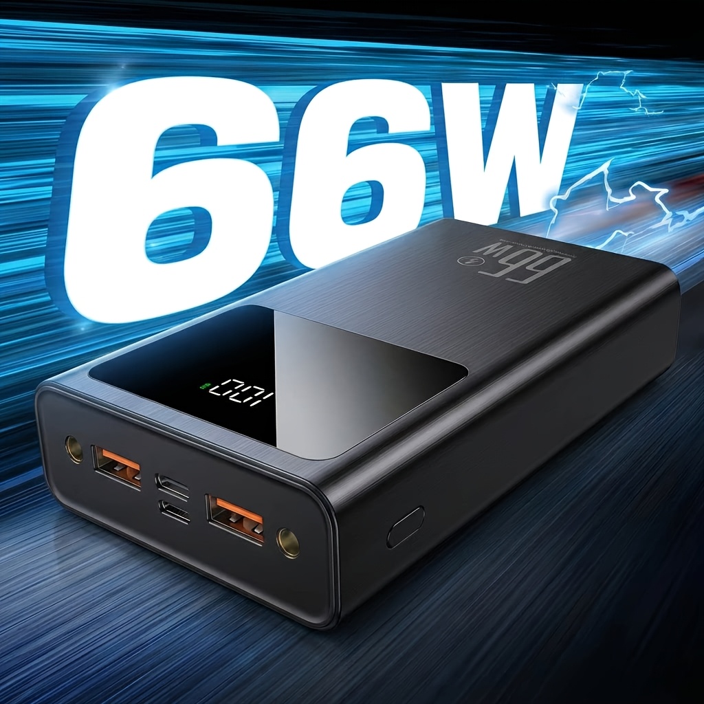 Image of 50000mah Power Bank 66w Fast Charging, Portable Charger With 2 Usb-a & Type-c , External Battery Pack With Large Led Display & 2 Bright Led Lights For Iphone Phone, Camping Outdoor Gear