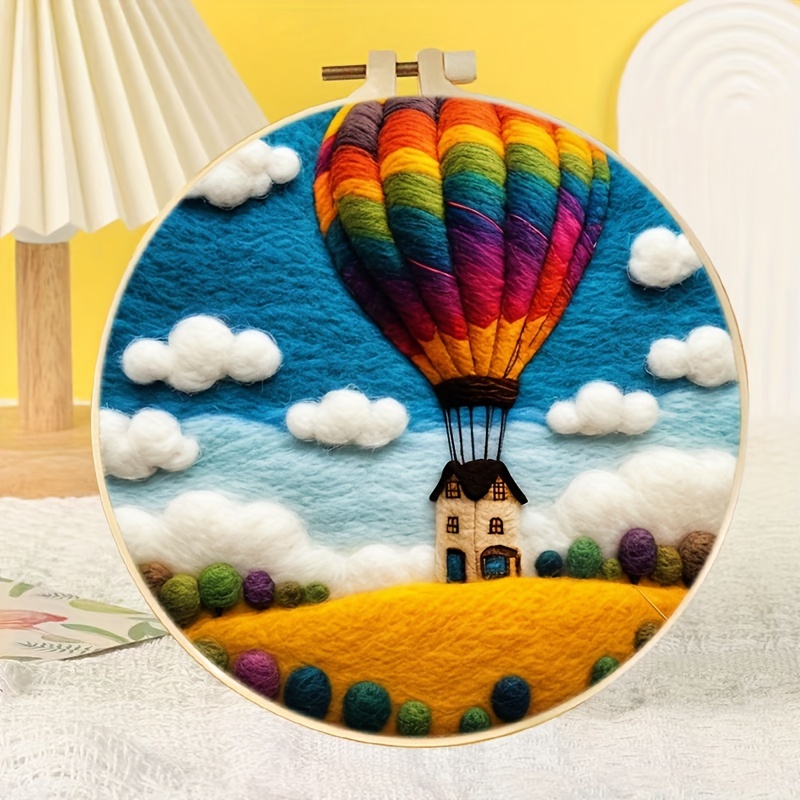 

Diy Felting Kit With Embroidery Hoop - Hot Air , Felting Supplies Set For Beginners, Includes Tools & Instructions, Home Decor & Creative Gifts, 7.87x7.87 Inches