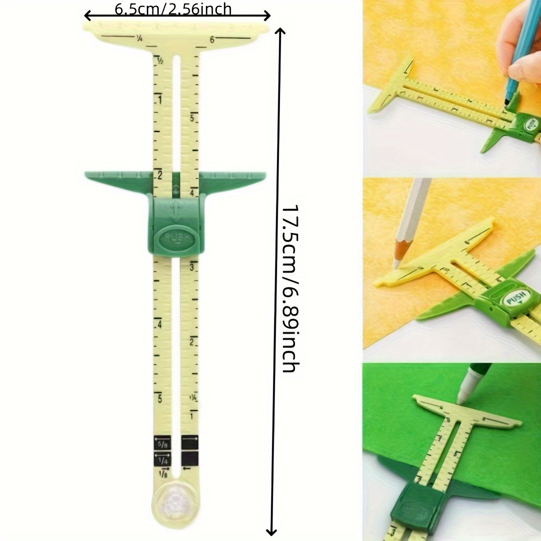 12pcs Sewing Gauge Rulers With Sliding Markers - 6 Inch Quilting Measuring Tools For Crafting