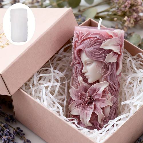 a 3d lily flower and portrait floral silicone mold featuring exquisite vine and floral details this reusable silicone mold has a smooth inner wall for easy demolding and is suitable for diy scented candles