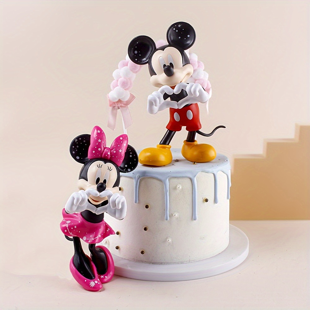 

2pcs/set, Authorized Cute Mickey Bee Heart Ornament Cake Decoration Mickey Cartoon Animation Handmade Decoration Party Favors