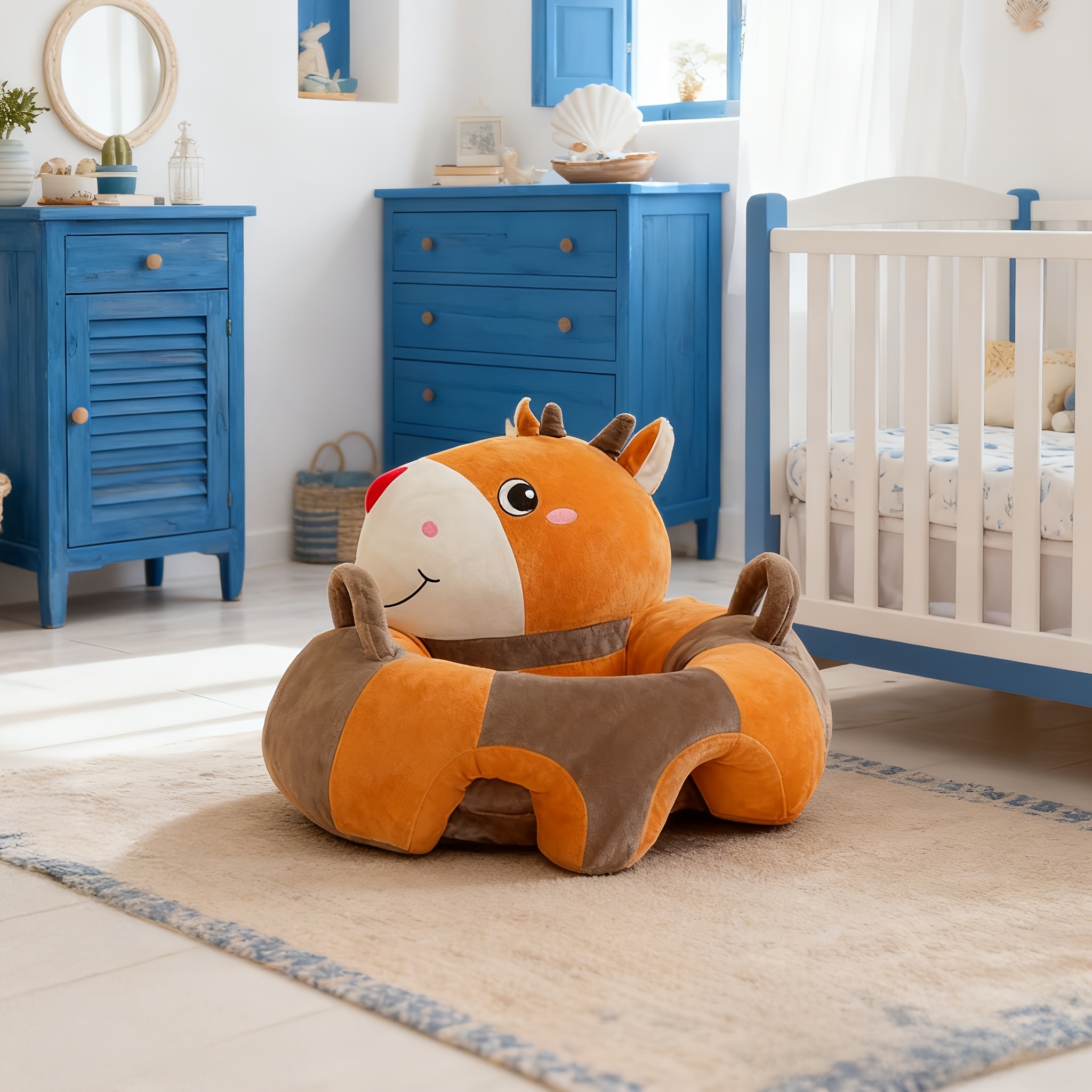 Baby Armchairs in Various Styles and Colors, Animal-shaped Baby Learning Seats with Fillings, Plush and Soft Sofa Chairs for Infants and Toddlers, Sitting Practice Cushions, Sitting Practice Backrest Seats, Sofa Backrest Chairs