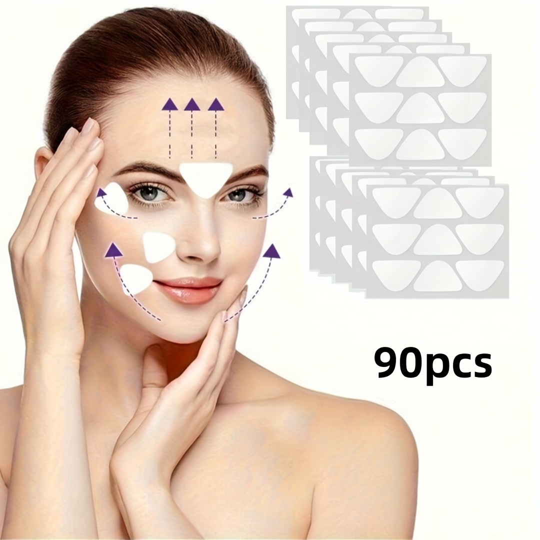 90pcs of facial and forehead wrinkle patches small patches for   mouth and forehead triangular non facial tape ideal for treating   lines   feet and  
