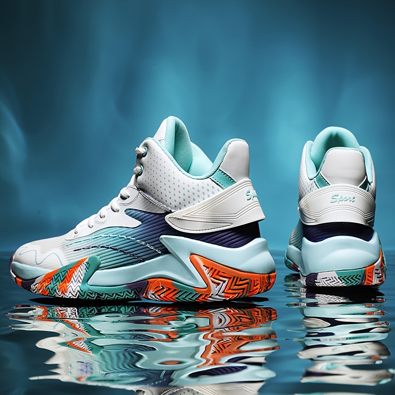 mens high top basketball shoes breathable mesh anti slip durable lightweight sneakers for students Product details 1