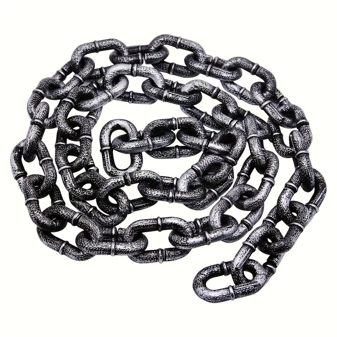 Image of 1 Set Of Halloween Party Decoration Props Plastic Chain, Plastic Chain Is A Creepy Costume Accessory For Decoration, Very Suitable For Costume Parties, Photo Booth Props