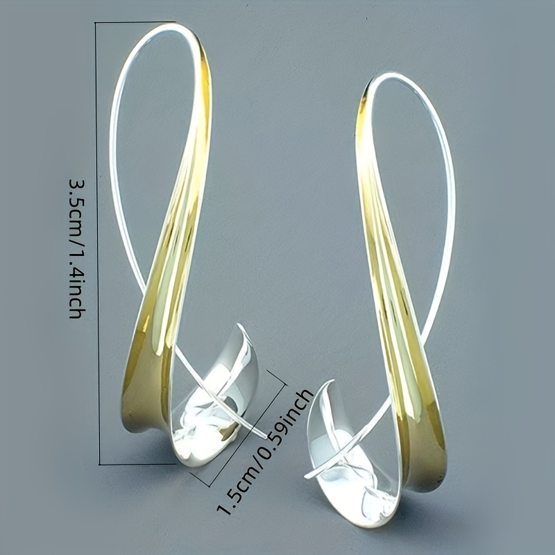 a pair of brand   hook earrings with unique irregular design hypoallergenic suitable for bohemian style travel souvenirs and ladies gifts birthday christmas halloween valentines day gifts Product details 4