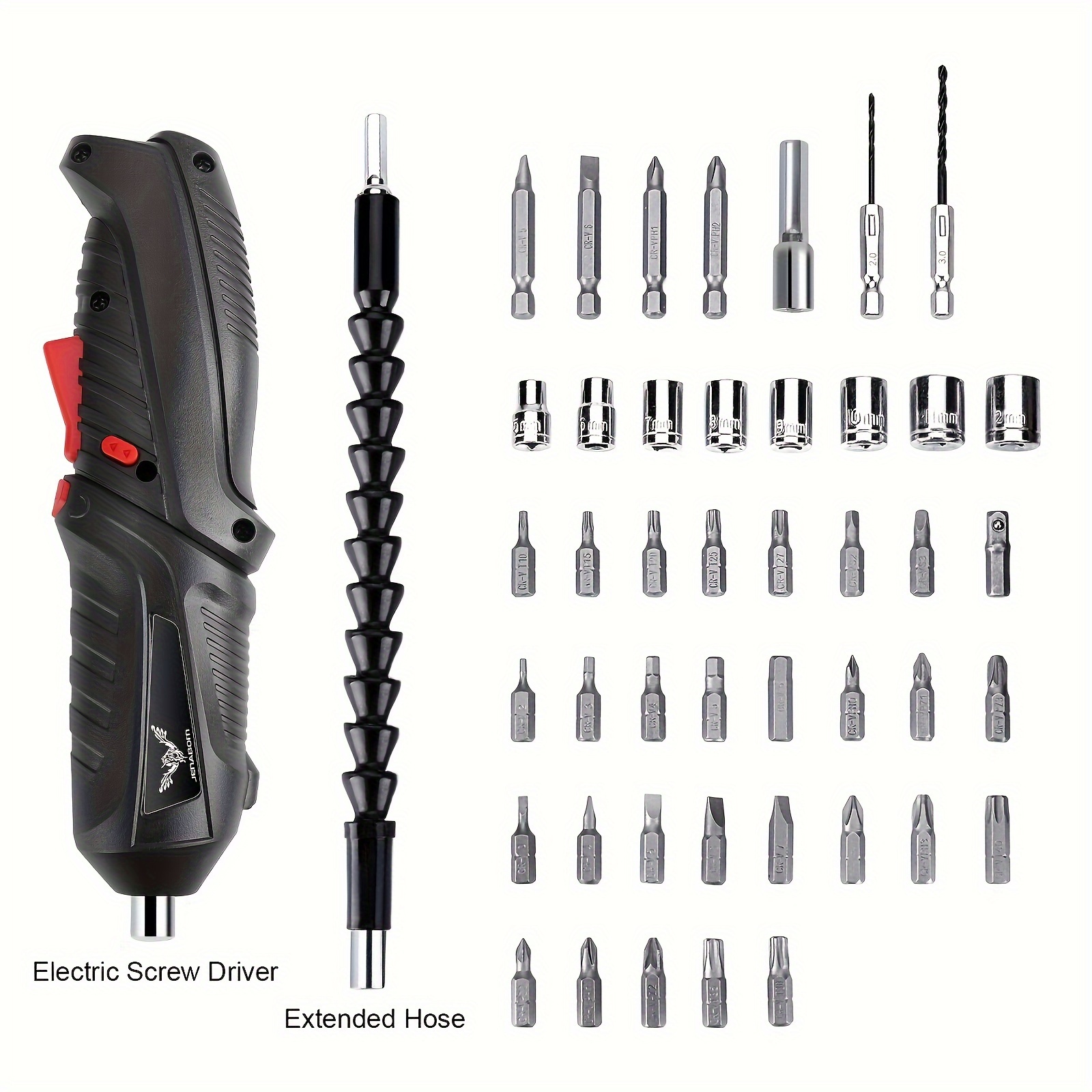 black electric screwdriver 3 6v cordless drill screwdriver rechargeable 3 5n torque electric screw gun micro usb front led light suitable for small details 6