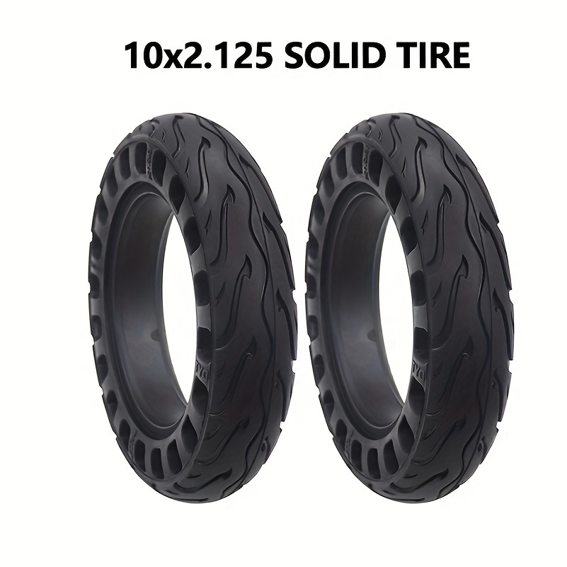 

10x2.125 Solid Honeycomb Tires For Off-road Motorcycles, 4-ply Synthetic Rubber, Compatible With Xiaomi Mijia M365 Electric Scooter - Set Of 2