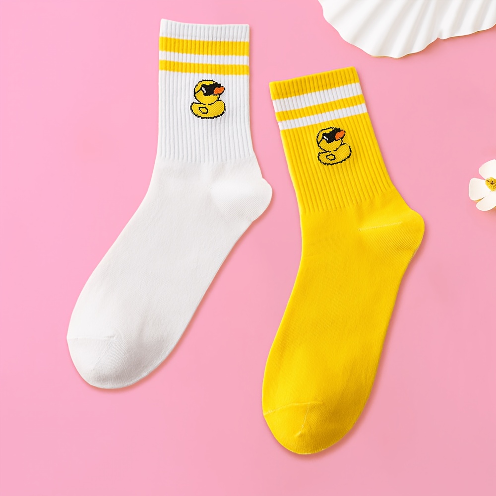 TEMU Cartoon Duck Socks Women Socks Cute Socks Funny Socks For Daily Wear Animal Print Socks Trendy Novelty Socks For Party Costume Gifts Socks For