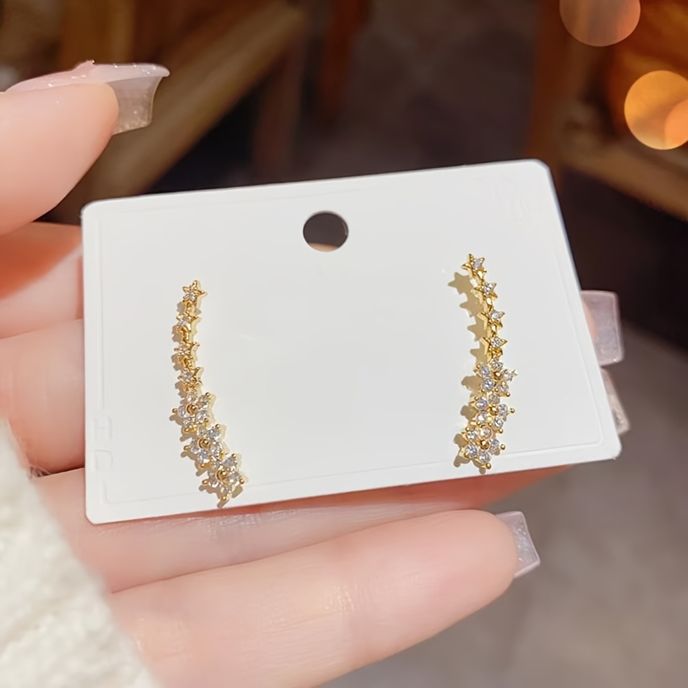 TEMU Aretes de botón de diseño único, exquisito lujo , , estilo de celebridad de internet de , clip de moda para