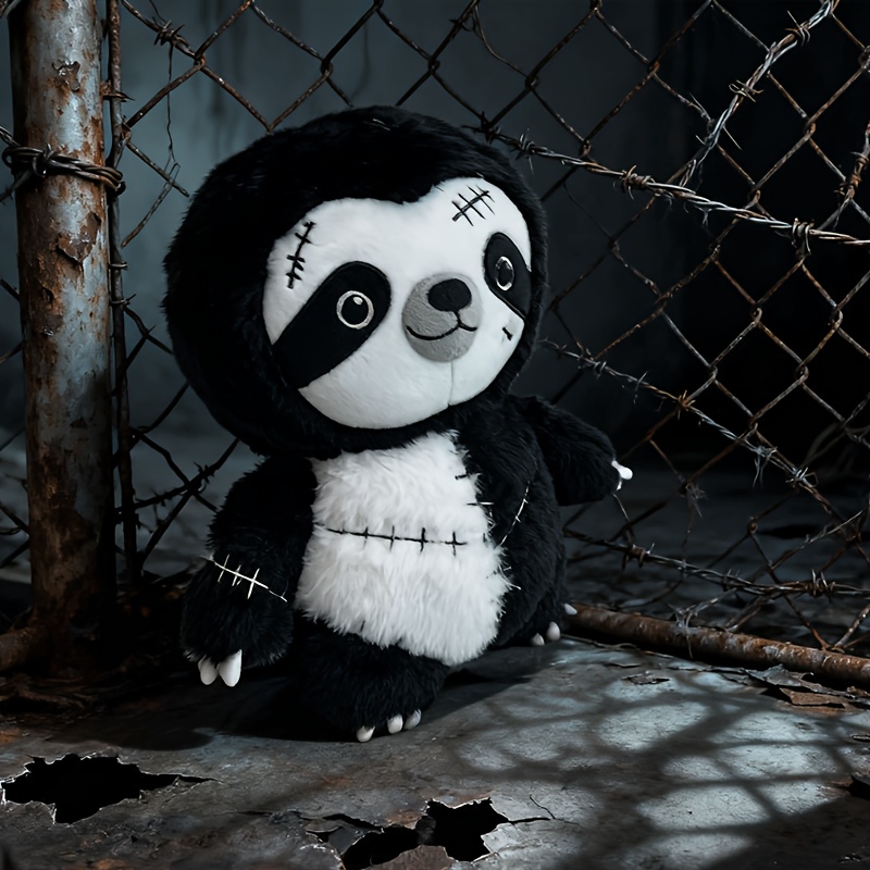 Image of Halloween Cartoon Sloth Plush Toy Cute Funny Dark Series Sloth Soft Stuffed Dolls Sofa Decor Sloth Plush For Bedroom Pillow Birthday Gift For Halloween Decoration Gifts