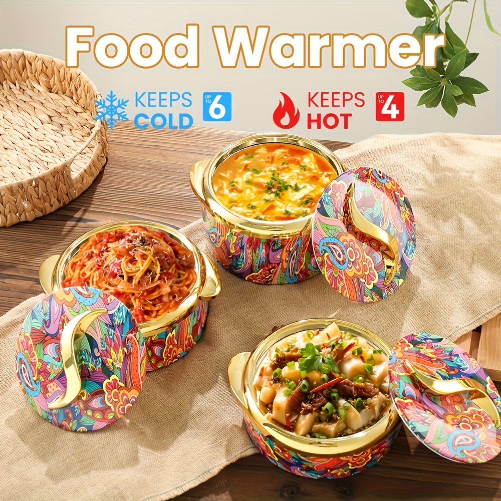 TELE WELT Thermal Bowl With Lid, Purple [5 Litre Capacity] With The Heat Container, Keeps Food Warm For Up To 4 Hours - Thermal Bowl Diameter 26 Cm