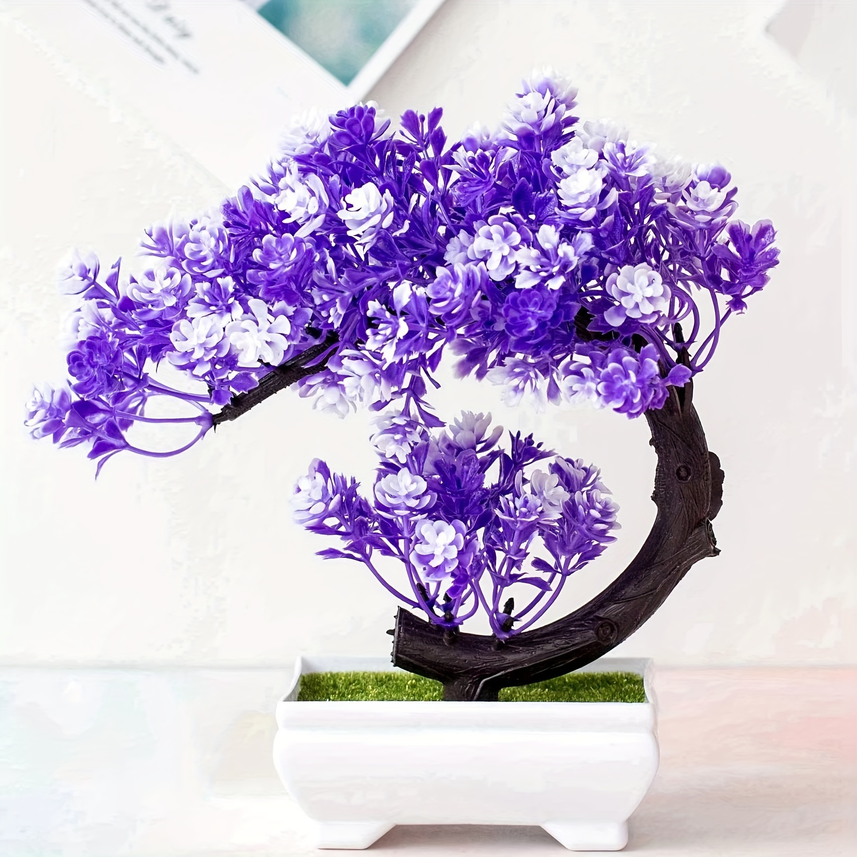 1pc, Artificial Potted Plant, Plastic Simulation Look Flower Ornament, For Garden Decor, Faux Flowers, Garden Stuff, Living Room Decoration, Table Decoration, Holiday Decorations