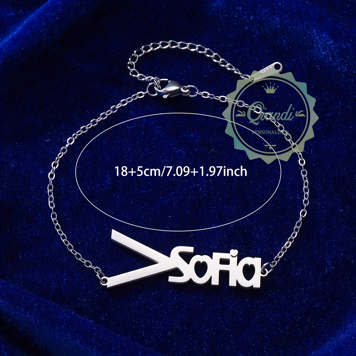 Custom V-Shaped Stainless Steel Bracelet, Personalized Gift