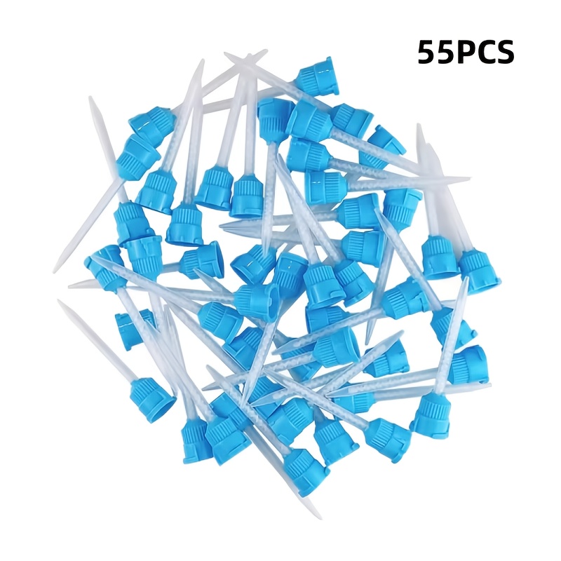 55pcs Blue 1:1 Mixing Tube Mixing Head Disposable Printing Nozzle