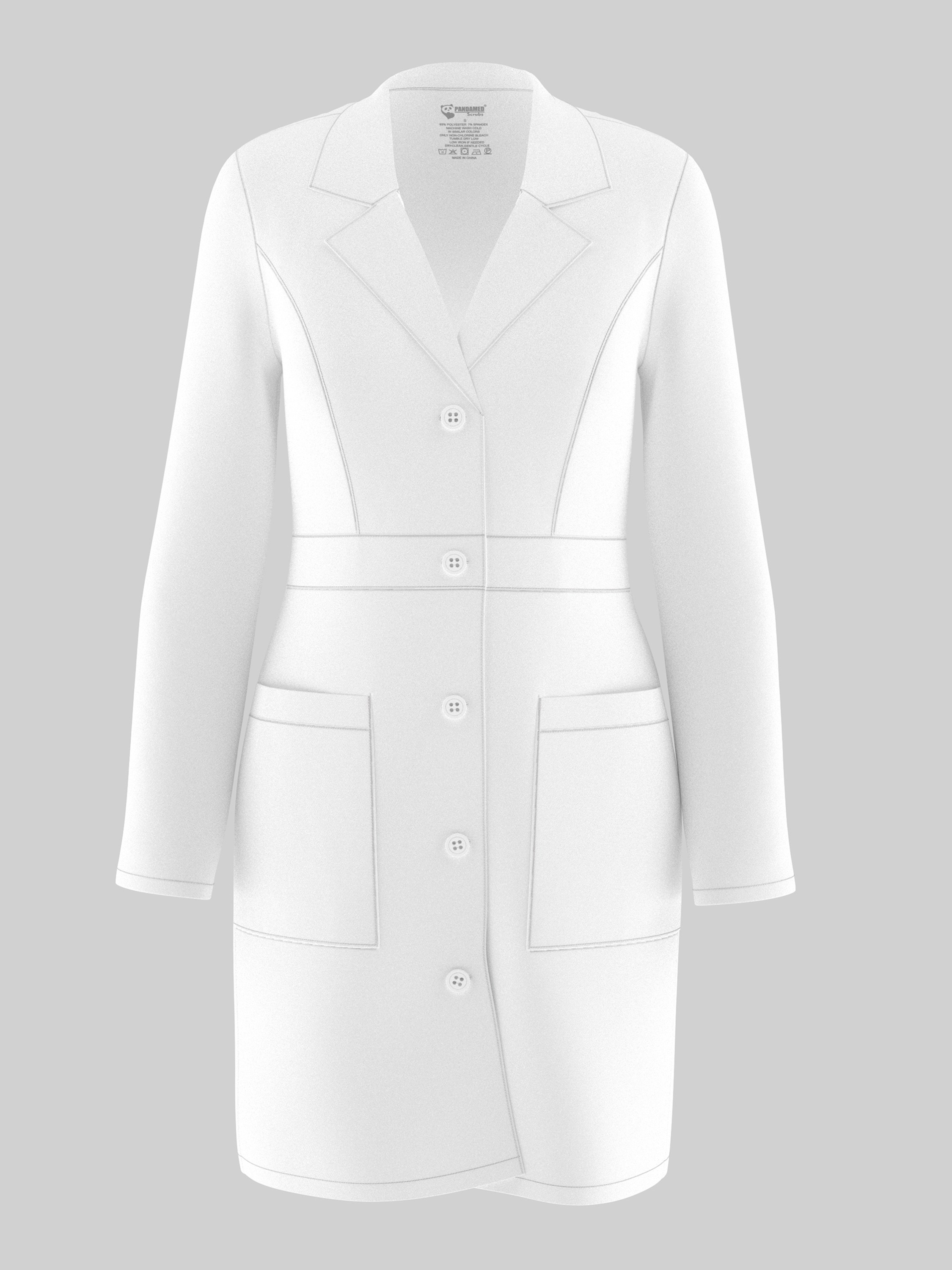 Women's Long-sleeved Professional Lab Coat, White Lab Gown, Hospital Work Uniform, Laboratory Workwear with Extra Large Pockets JY8023.