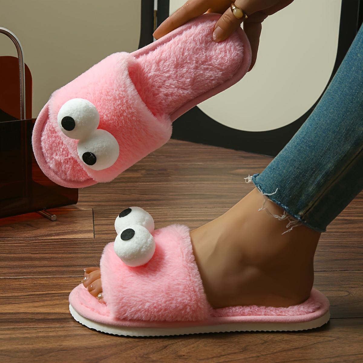 Women's Cute Cartoon Big Eyes Slippers, Four Seasons