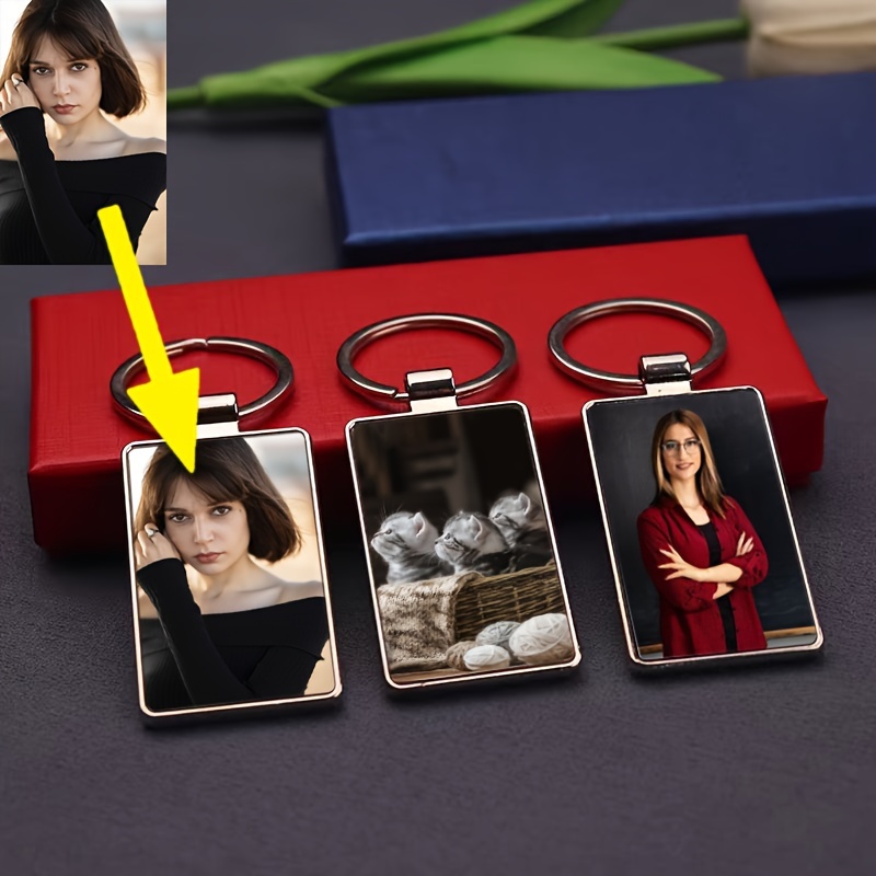 

Custom Photo Keychain - Personalized Alloy Key Ring With Rectangular Design, Perfect Gift For Birthdays, Christmas, , Teacher Appreciation & More - Includes Gift Box