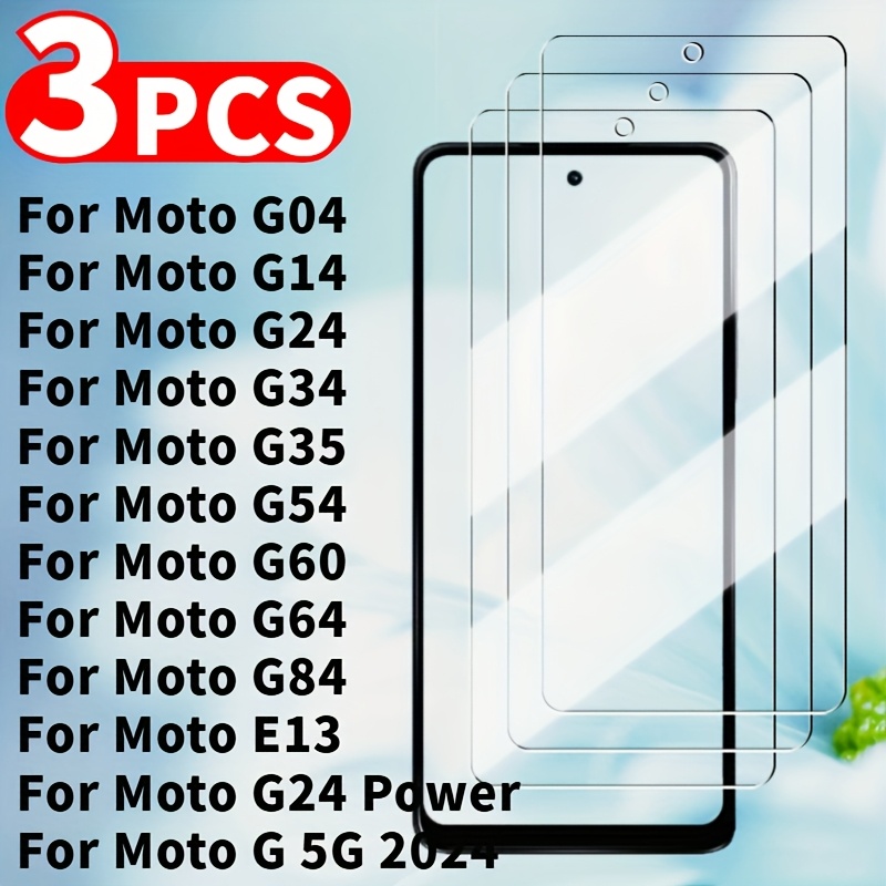 

3pcs Tempered Glass, High Screen Protector For Motorola Moto G04 G14 G24 G24 Power G34 G35 G54 G60 G64 G84 Protective Glass,for 2024 For Moto E13 Tempered Glass Film