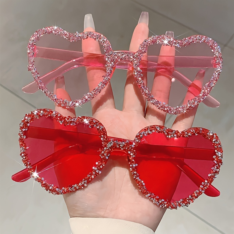 24 Occhiali A Cuore E Stella Senza Montatura - Colorati E Divertenti Per Feste - Accessorio Foto E Party - 12 Cuori + 12 Stelle - Foto 7