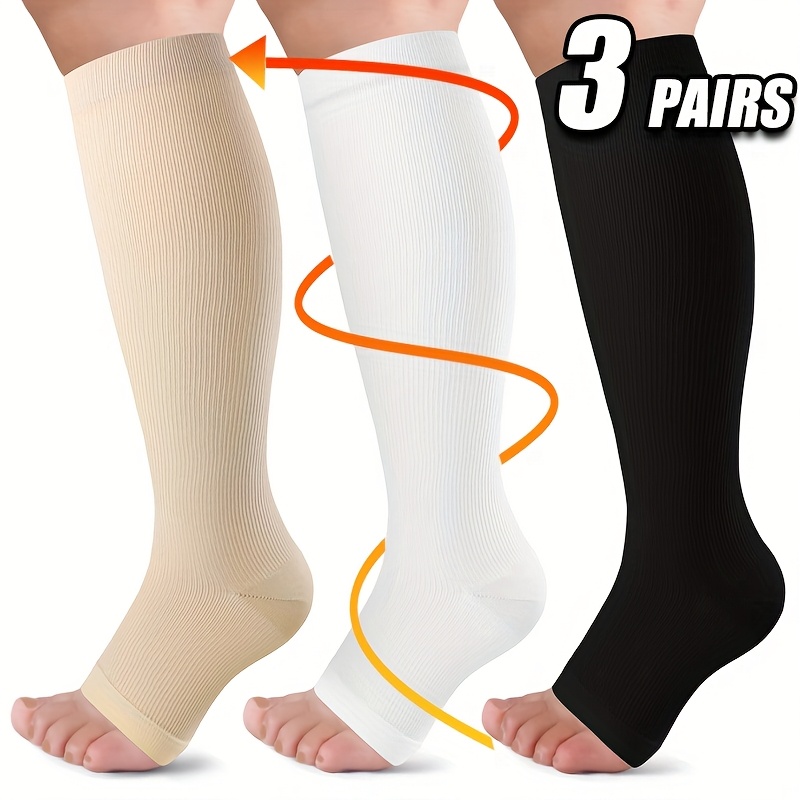 Compression Stockings Long Distance Running Socks Pairs Toeless