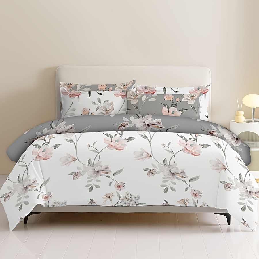 

2/3pcs Flower Duvet Cover Kit (duvet Cover*1, Pillowcase*1/2, Pillow Insert And Duvet Insert Not Included) In All , Washable Ab , Comfortable And , Suitable For Bedroom, Dorm, Fresh And Breathable