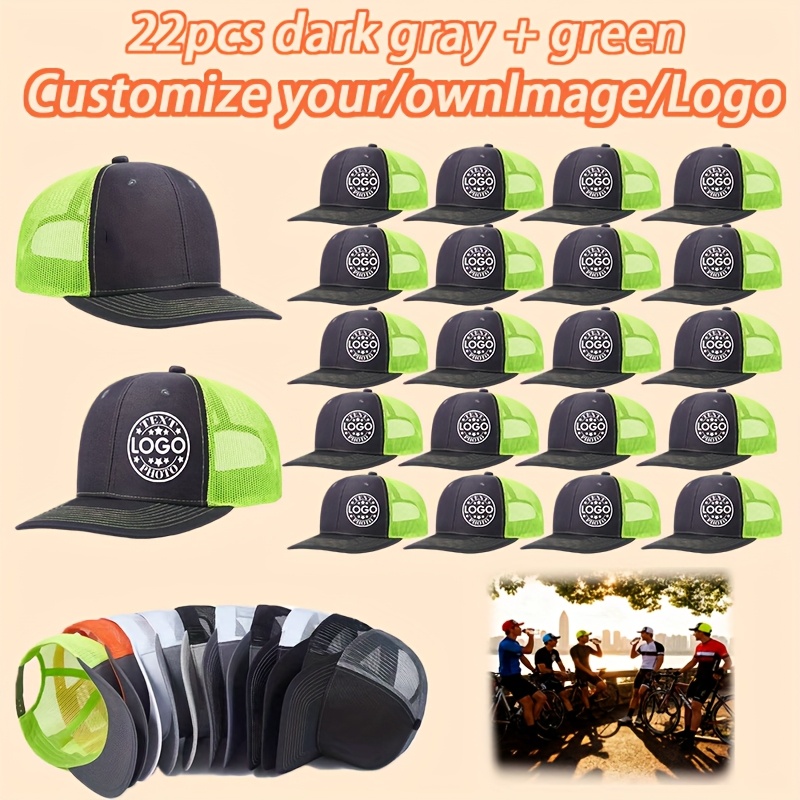 22pcs Customizable Classic Trucker Hats with Your Logo