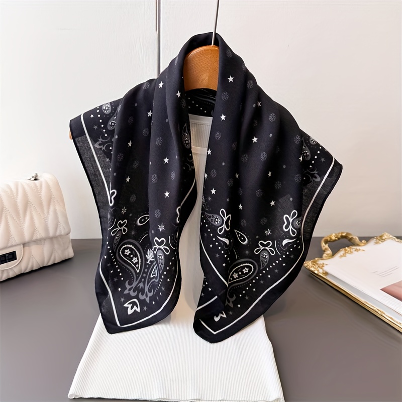 TEMU 1 bufanda cuadrada de otoño invierno con estampado de cacahuates, uso multifuncional, opciones multicolores, y resistente al viento, artículo de