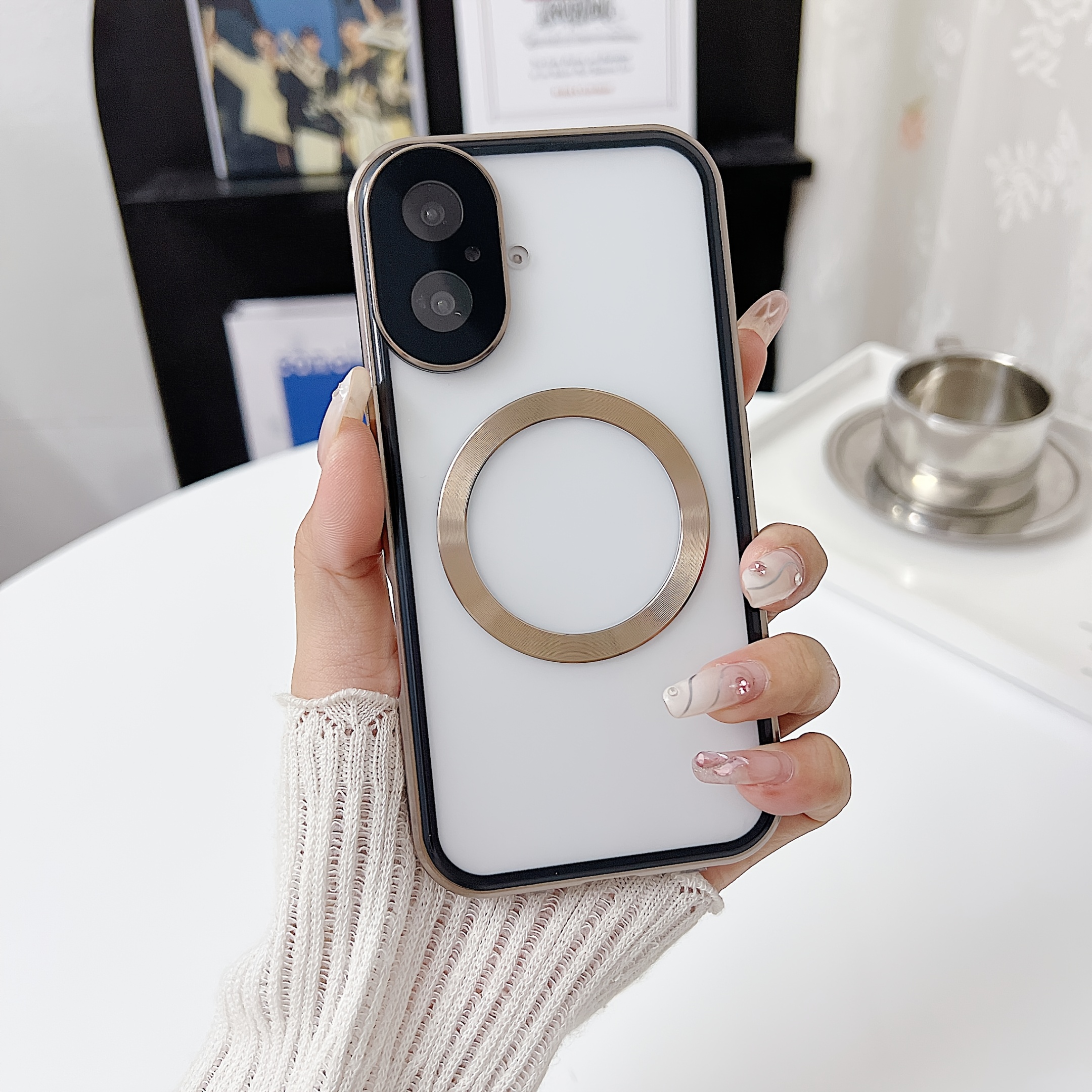 TEMU Phone Case: Double Sided Shell Clear Tempered Glass Case For Iphone 16e/15 Pro Max/14 Plus/13/12 Pro, Featuring Magnetic Metal Frame Designed,