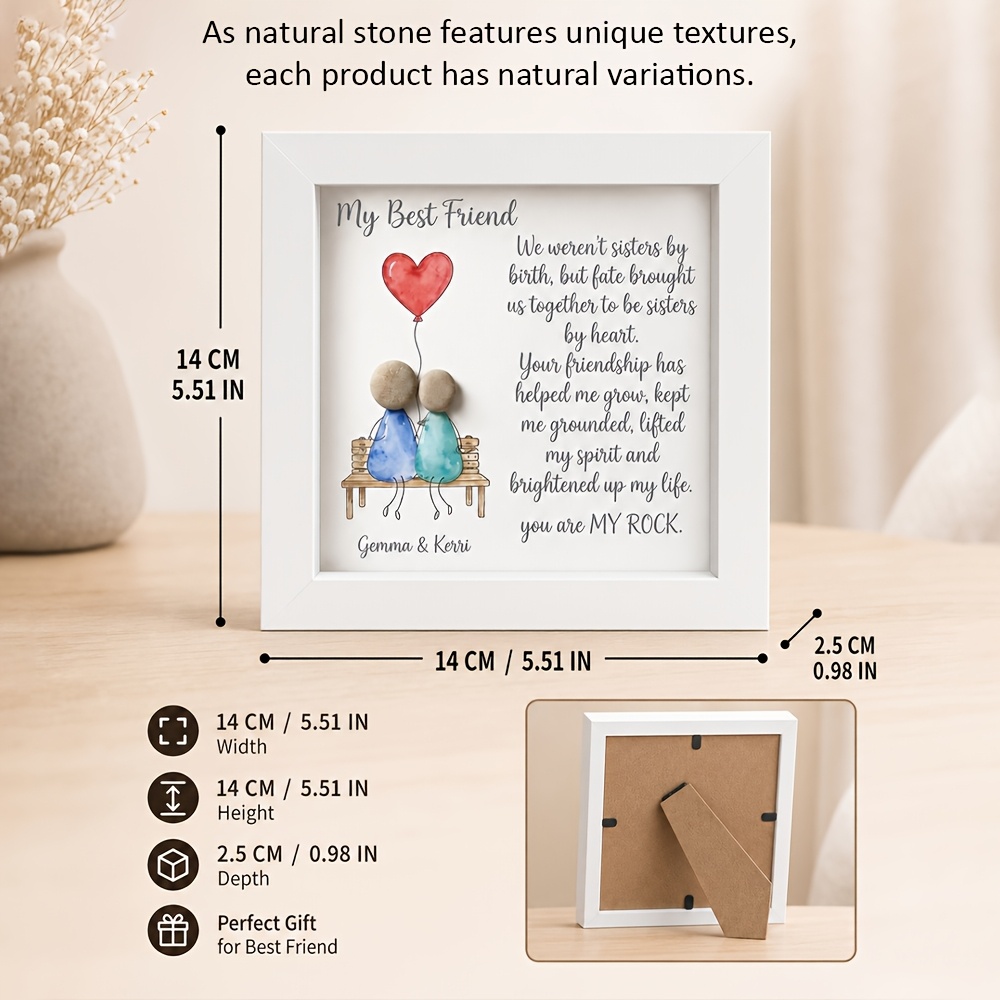 TEMU 1pc Personalized Best Friend Photo Frame With Custom Names & Picture Display - Tabletop Picture Frame Suitable For Birthdays,, Christmas Gifts,