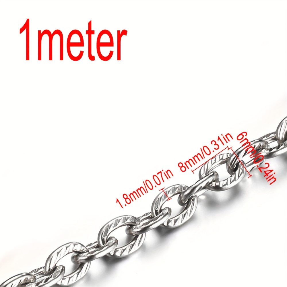 Image of 1meter Stainless Steel Carving Cable Curb Chains For Golden Necklace Choker Bracelet Jewelry Making Diy Components