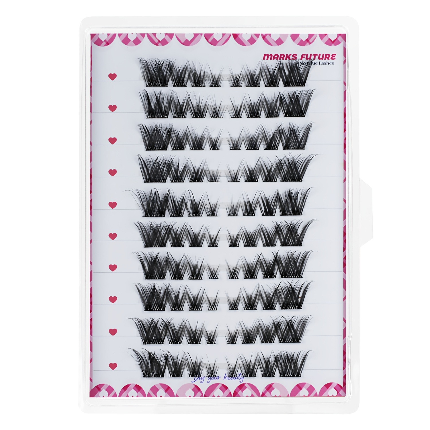 Image of Self-adhesive Eyelashes, Lash Clusters For 8-1m Extension, 80pcs Fluffy D- Soft Natural Eyelashes, Fake Cat Eye Wispy Single Clusters, Suitable For Beginners
